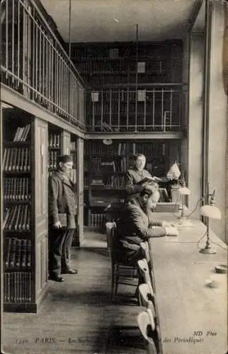 Ak Paris VI, die Sorbonne, die Bibliothek, Zeitschriftensaal