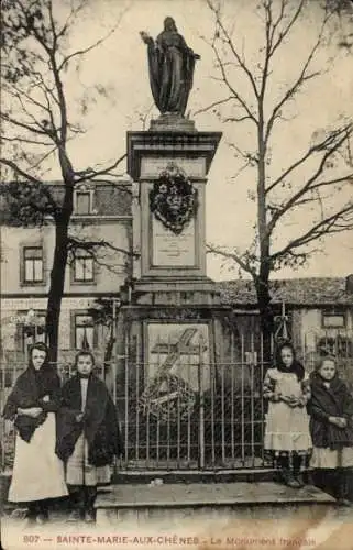 Ak Sainte Marie aux Chênes Moselle, Le Monument francais