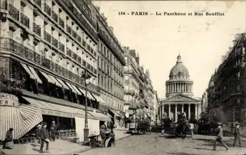 Ak Paris V Panthéon, La Rue Soufflot, Pantheon
