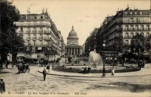 Ak Paris V Panthéon, La Rue Soufflot, Pantheon