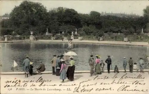 Ak Paris VI, Jardin du Luxembourg, Bassin du Luxembourg