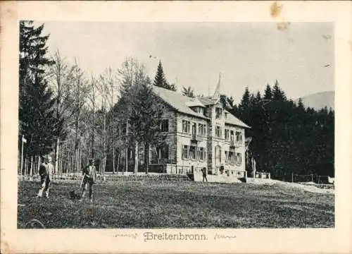 Ak Breitenbronn Aglasterhausen in Baden, Personen, Gebäude