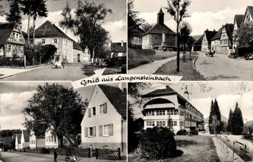 Ak Langensteinbach Karlsbad in Baden, Teilansichten, Gebäude, Autos