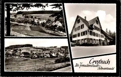 Ak Cresbach im Waldachtal Schwarzwald, Panorama, Gasthaus zur Traube