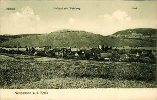 Ak Neuhausen an der Erms Metzingen in Württemberg, Panorama, Florian, Hofbühl, Weinberg, Just