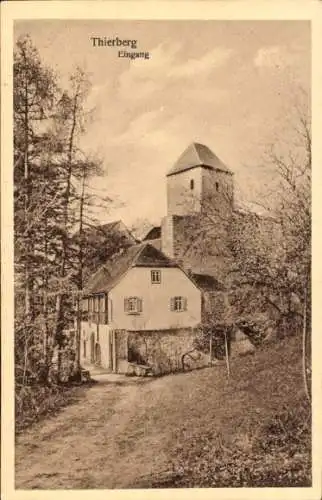 Ak Steinkirchen Braunsbach Baden Württemberg, Eingang zu Burg Thierberg