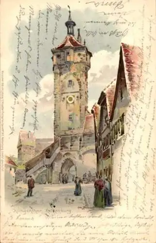 Künstler Litho Hummel, Otto, Rothenburg ob der Tauber Mittelfranken, Klingentor