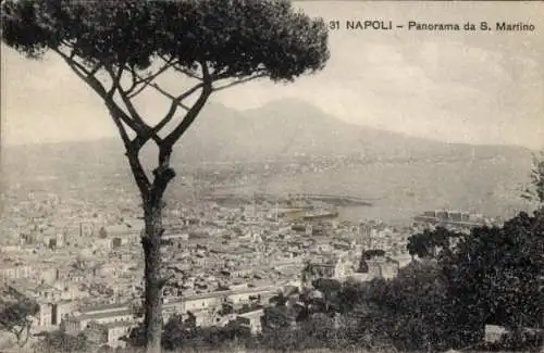 Ak Napoli Neapel Campania, Panorama da S. Martino