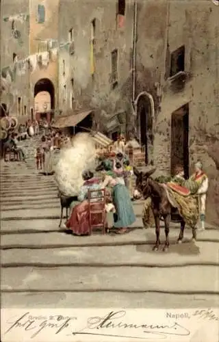 Künstler Ak Napoli Neapel Campania, Obsthändler
