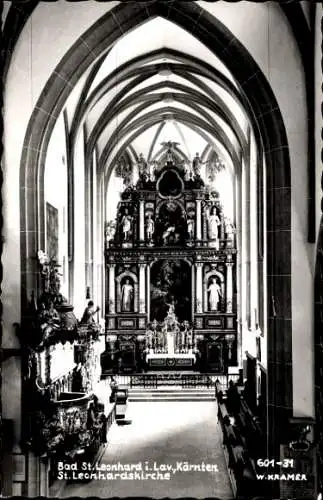 Ak Bad St. Leonhard im Lavanttal Kärnten, St. Leonhardskirche, Innenansicht