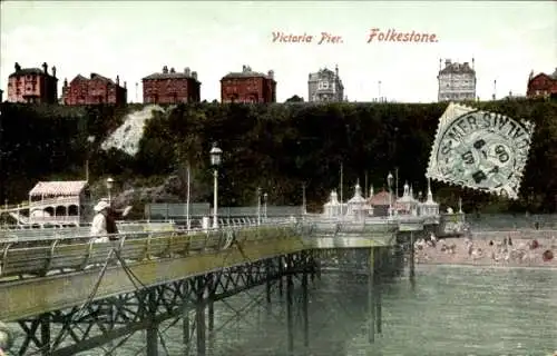 Ak Folkestone Kent England, Victoria Pier