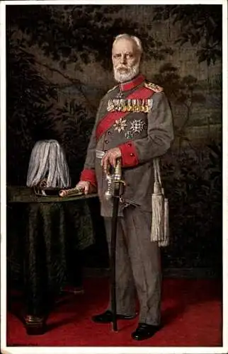 Ak König Ludwig III. von Bayern, Standportrait in Uniform, Orden