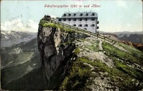 Ak St. Wolfgang im Salzkammergut Oberösterreich, Schafbergspitze und Hotel