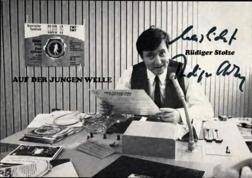 Ak Schauspieler Rüdiger Stolze, Portrait, Die junge Welle aus München, Autogramm