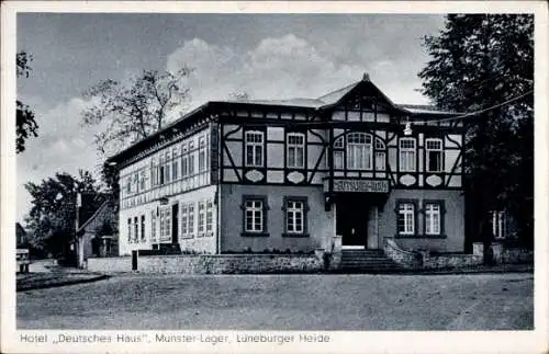 Ak Munster im Heidekreis, Truppenübungsplatz Munsterlager, Hotel Deutsches Haus