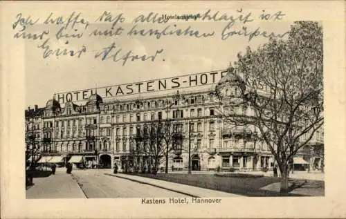 Ak Hannover in Niedersachsen, Kastens Hotel, Straßenansicht