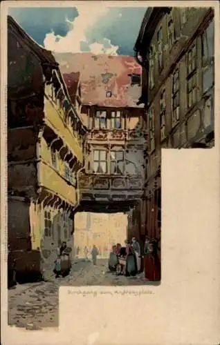 Künstler Litho Hammel O., Hildesheim in Niedersachsen, Andreasplatz, Meissner & Buch Serie 1145