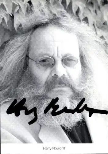 Ak Schauspieler Harry Rowohlt, Portrait, Autogramm, LIndenstraße, ARD