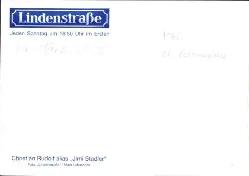 Ak Schauspieler Christian Rudolf, Portrait, Autogramm, LIndenstraße, ARD