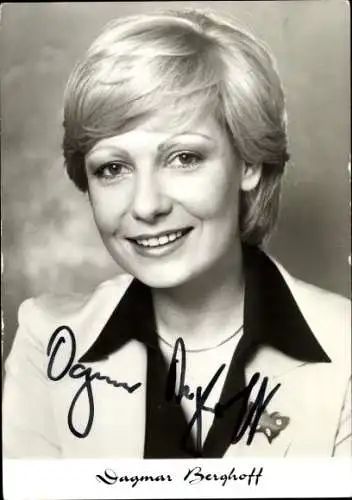Ak Schauspielerin  Dagmar Berghoff, Portrait, Autogramm