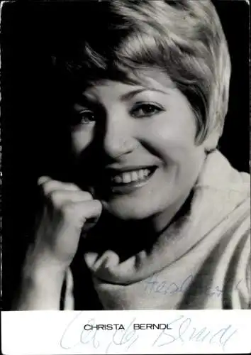 Foto Schauspielerin Christa Berndl, Portrait, Autogramm