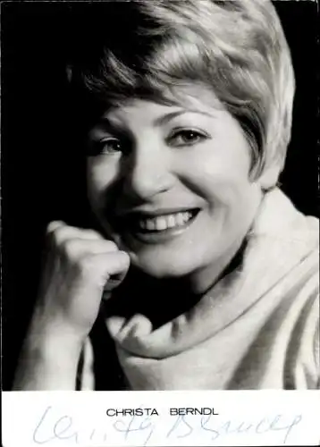 Foto Schauspielerin Christa Berndl, Portrait, Autogramm