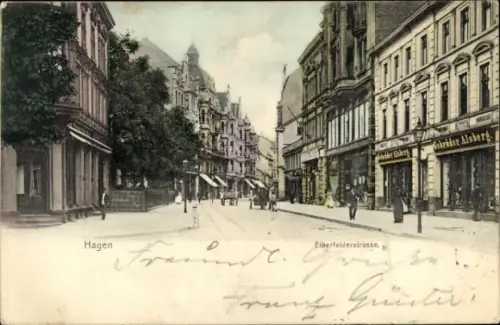 Ak Hagen in Westfalen, Elberfelderstraße, Geschäft von Gebrüder Alsberg