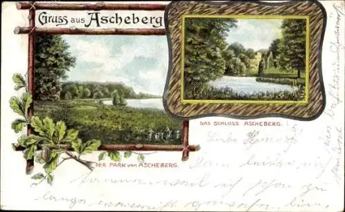 Passepartout Litho Ascheberg in Holstein, Schloss, Park