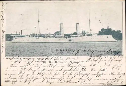 Ak Deutsches Kriegsschiff, Kleiner Kreuzer Nymphe, Kaiserliche Marine