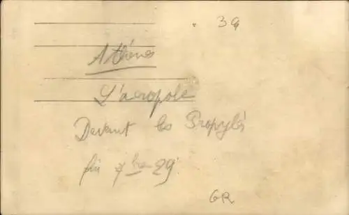 Foto Ak Athen Griechenland, Akropolis 1929