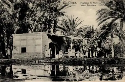 Ak Suez Ägypten, Moses Fountain