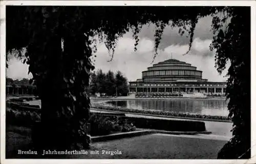 Ak Wrocław Breslau Schlesien, Jahrhunderthalle, Pergola