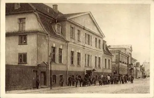 Ak Jelgava Mitau Lettland, Poststraße mit Mädchengymnasium