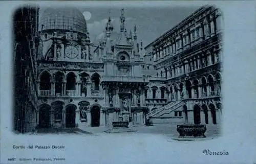 Ak Venezia Venedig Veneto, Cortile del Palazzo Ducale