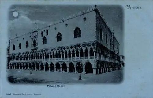 Mondschein Ak Venezia Venedig Veneto, Palazzo Ducale