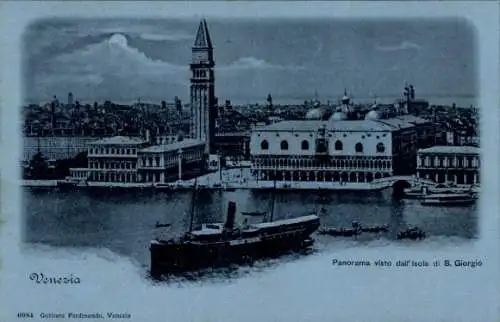 Mondschein Ak Venezia Venedig Veneto, Panorama visto dall'Isola di S. Giorgio