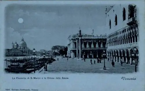 Mondschein Ak Venezia Venedig Veneto, Piazzetta di San Marco, Chiesa della Salute