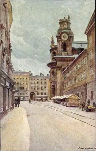 Ak Salzburg in Österreich, Kollegienkirche, Winteransicht