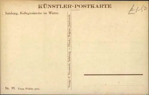 Ak Salzburg in Österreich, Kollegienkirche, Winteransicht