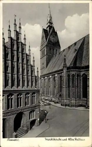 Ak Hannover in Niedersachsen, Marktkirche, Altes Rathaus