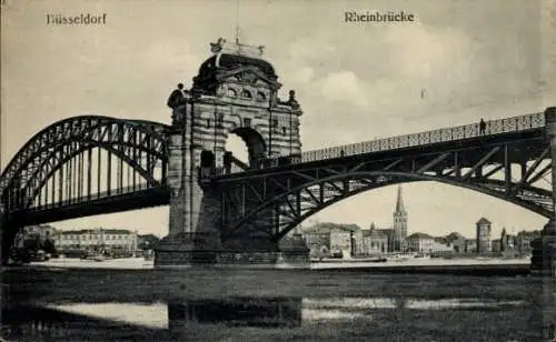 Ak Düsseldorf am Rhein, Rheinbrücke
