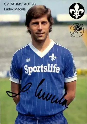 Autogrammkarte Fußball, Ludek Macela, SV Darmstadt
