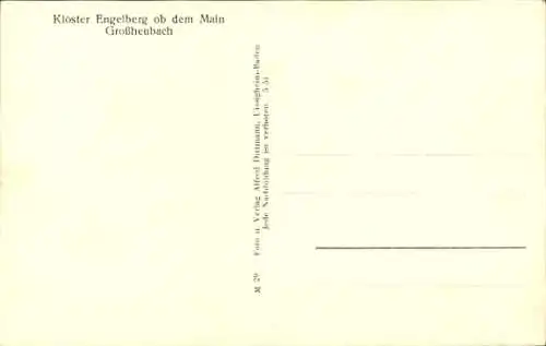 Ak Großheubach am Main Unterfranken, Kloster Engelberg, Schwalbe