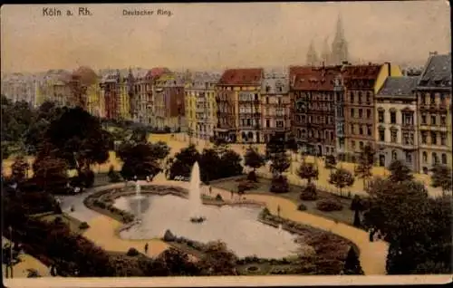 Ak Köln am Rhein, Deutscher Ring, Springbrunnen