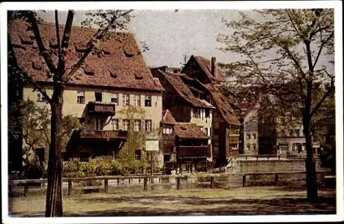 Ak Nürnberg in Mittelfranken, Insel Schütt, Malerischer Winkel