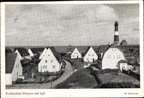 Ak Hörnum auf Sylt Nordfriesland, Teilansicht, Leuchtturm