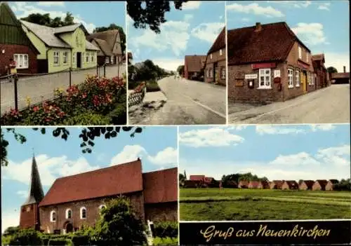 Ak Neuenkirchen in Dithmarschen, Teilansichten, Kirche