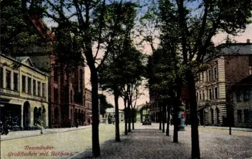 Ak Neumünster in Holstein, Großflecken mit Rathaus