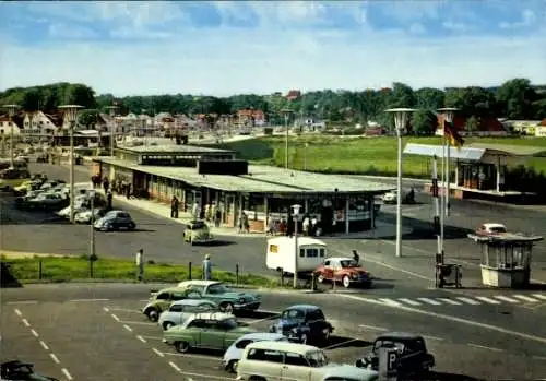 Ak Flensburg in Schleswig Holstein, Deutsch-Dänische Grenze, Grenzübergang Krusau