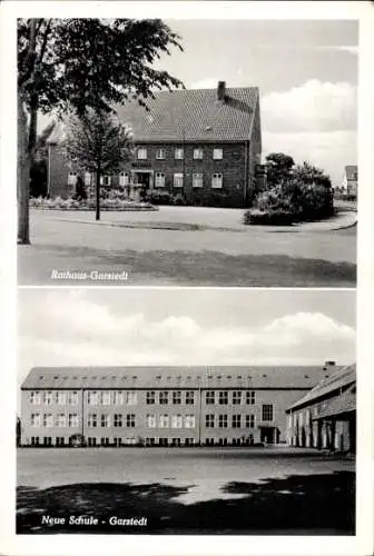 Ak Garstedt Lüneburger Heide Niedersachsen, Rathaus, Neue Schule